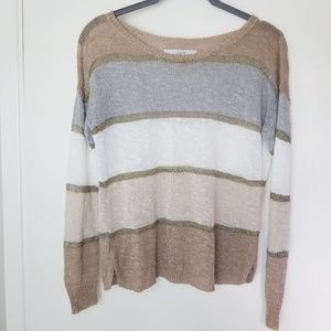LOFT multi striped knit sweater